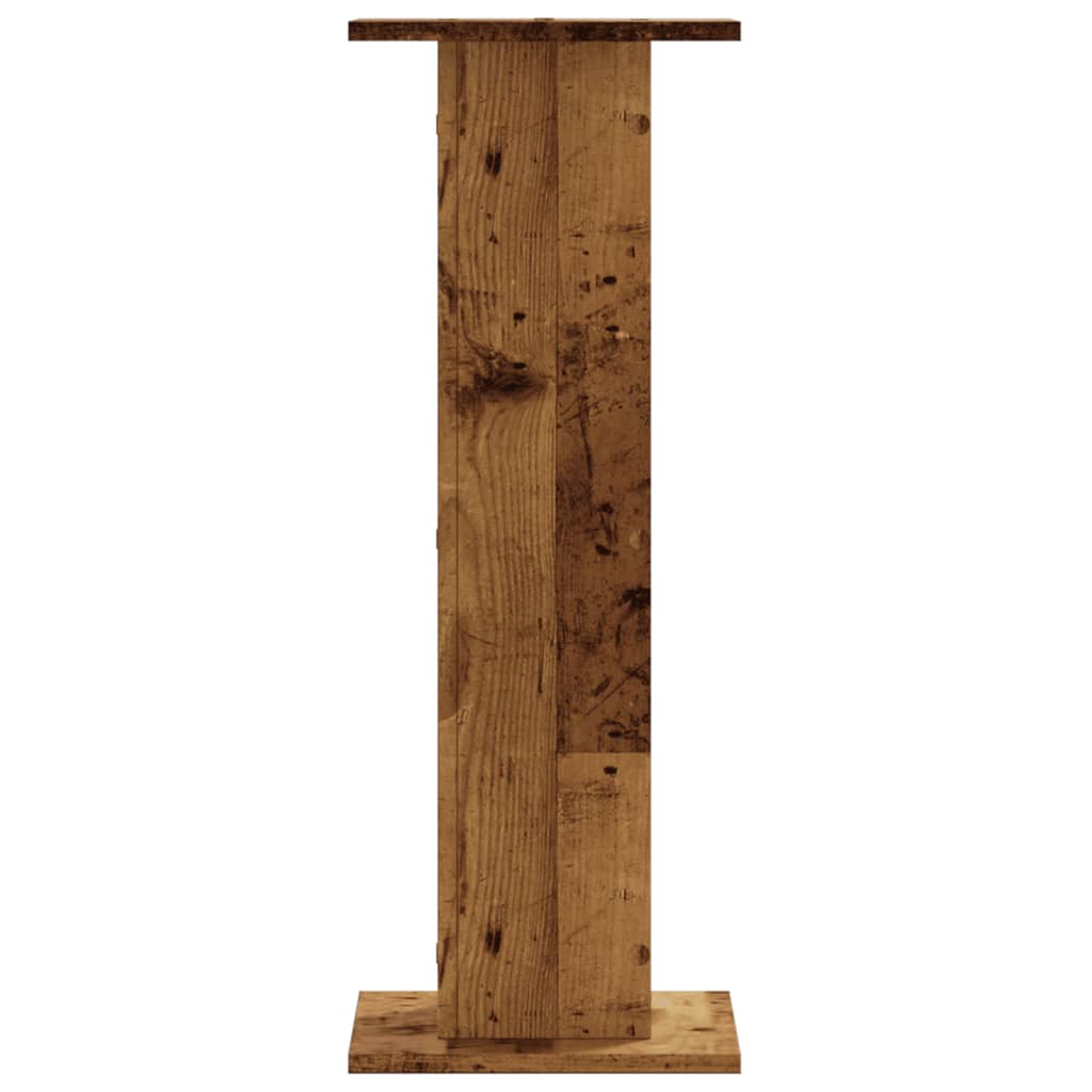 Speakerstandaards 2 st 30x30x80 cm bewerkt hout oud houtkleurig is nu te koop bij PeponiXL, paradijselijk wonen!