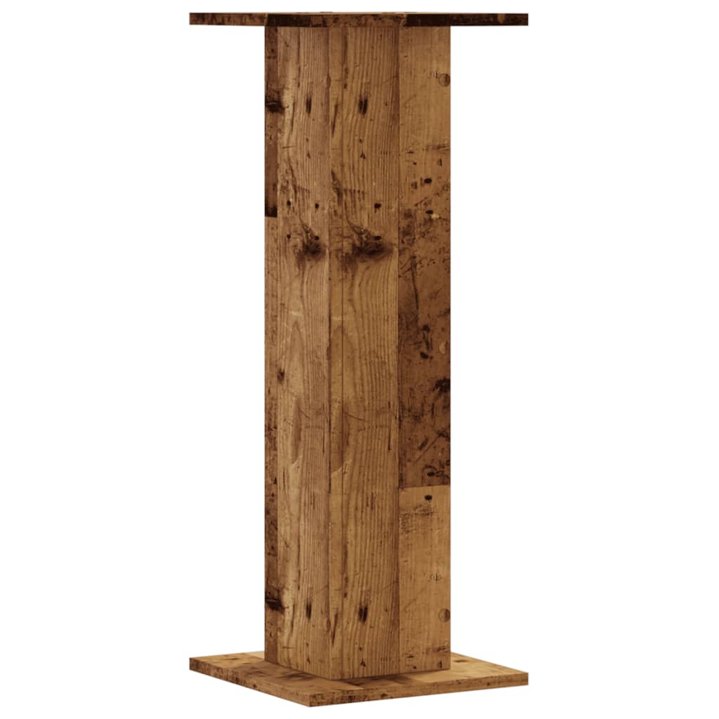 Speakerstandaards 2 st 30x30x80 cm bewerkt hout oud houtkleurig is nu te koop bij PeponiXL, paradijselijk wonen!