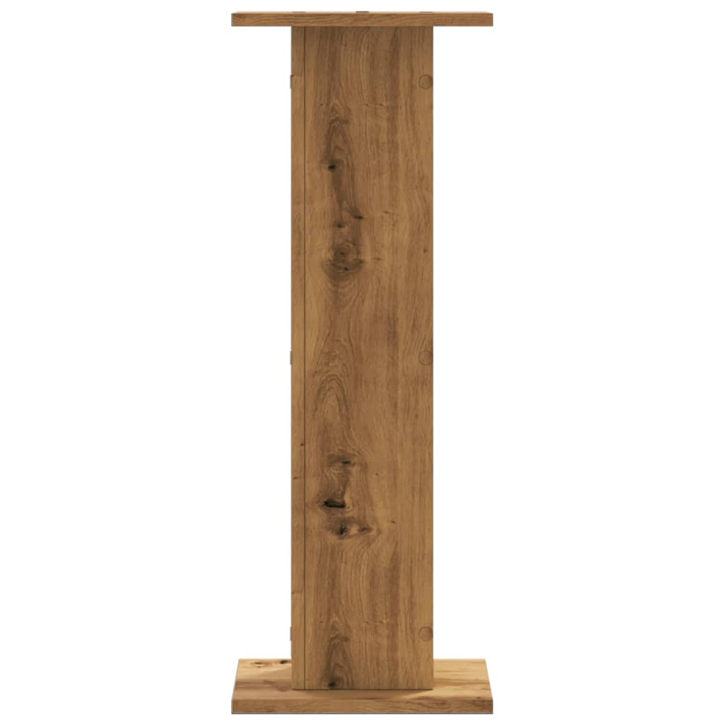 Speakerstandaards 2 st 30x30x80 cm hout artisanaal eikenkleurig is nu te koop bij PeponiXL, paradijselijk wonen!