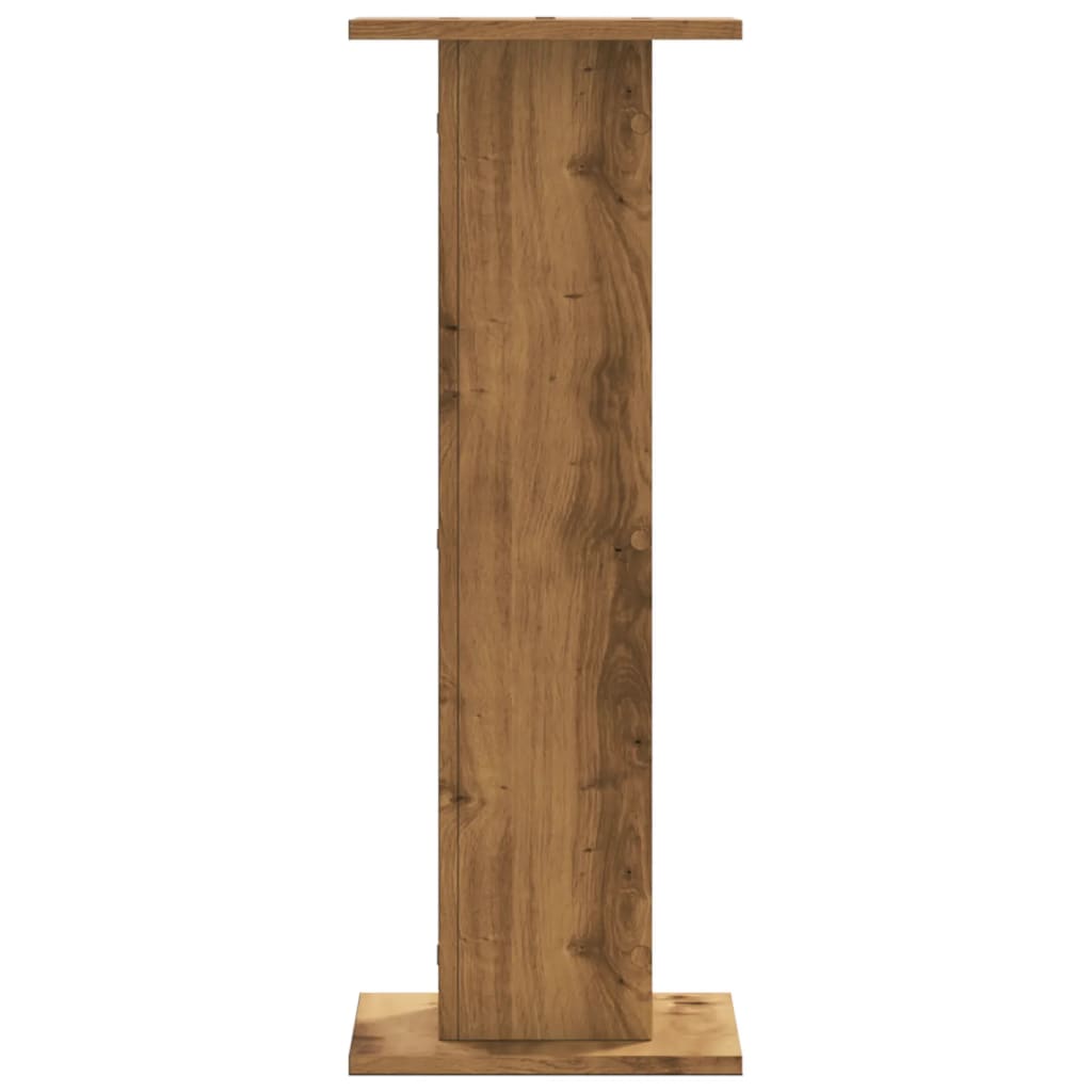 Speakerstandaards 2 st 30x30x80 cm hout artisanaal eikenkleurig is nu te koop bij PeponiXL, paradijselijk wonen!