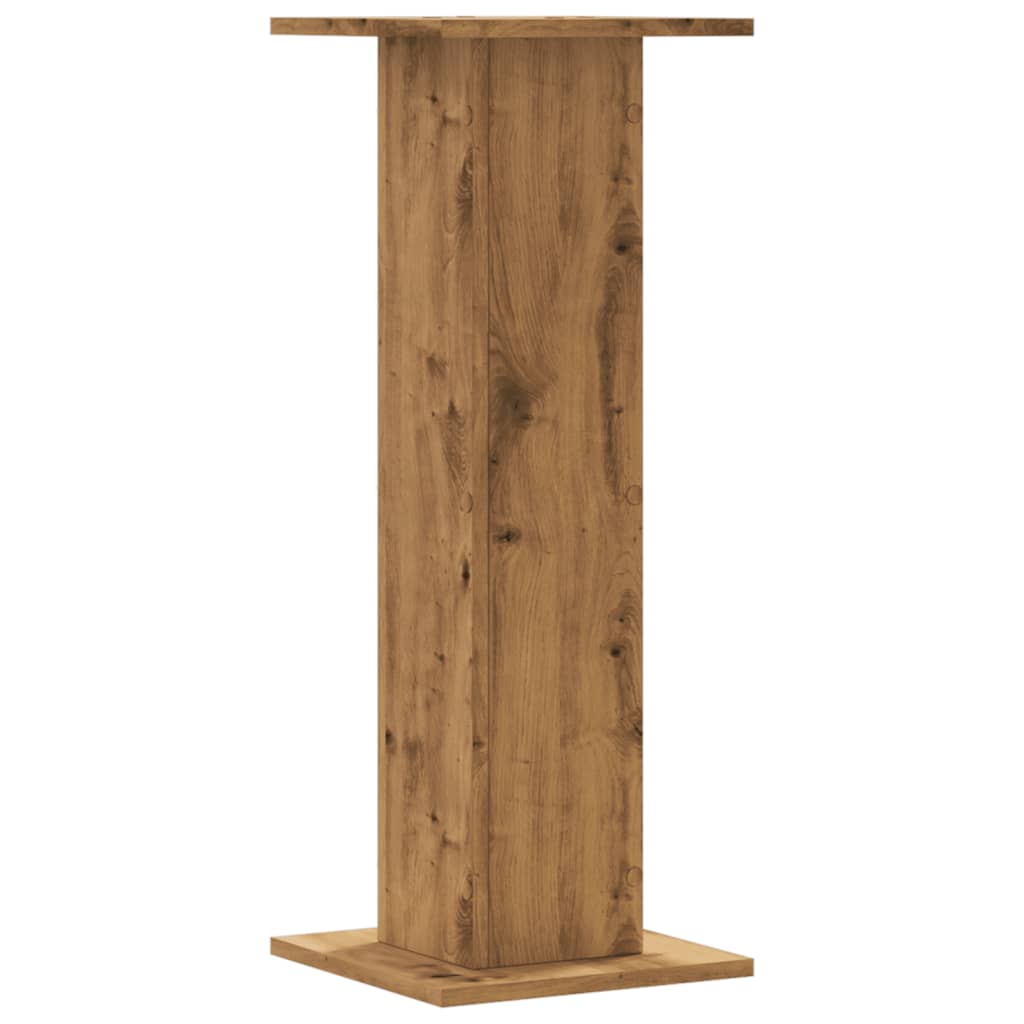 Speakerstandaards 2 st 30x30x80 cm hout artisanaal eikenkleurig is nu te koop bij PeponiXL, paradijselijk wonen!