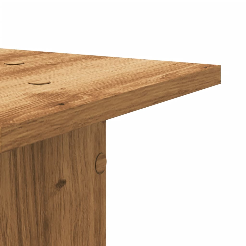 Speakerstandaards 2 st 30x30x80 cm hout artisanaal eikenkleurig is nu te koop bij PeponiXL, paradijselijk wonen!