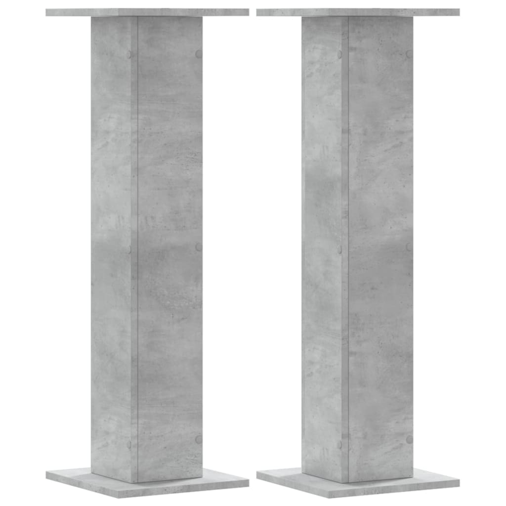 Speakerstandaards 2 st 30x30x95 cm bewerkt hout betongrijs is nu te koop bij PeponiXL, paradijselijk wonen!