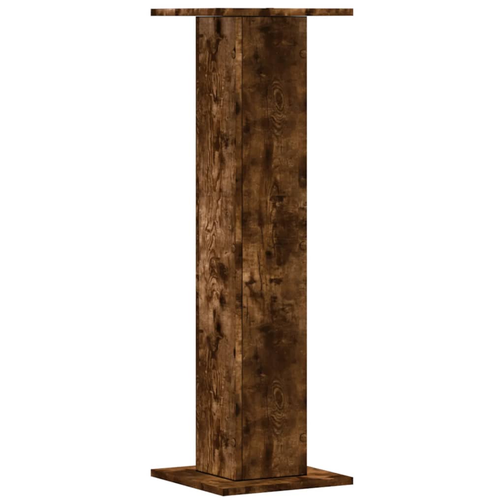 Speakerstandaards 2 st 30x30x95 cm bewerkt hout gerookt eiken is nu te koop bij PeponiXL, paradijselijk wonen!