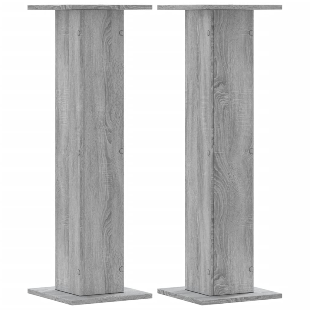 Speakerstandaards 2 st 30x30x95 cm bewerkt hout grijs sonoma is nu te koop bij PeponiXL, paradijselijk wonen!