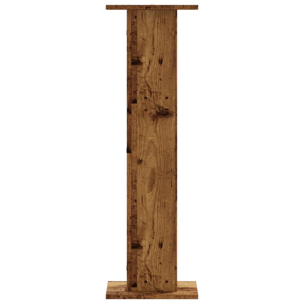 Speakerstandaards 2 st 30x30x95 cm bewerkt hout oud houtkleurig is nu te koop bij PeponiXL, paradijselijk wonen!