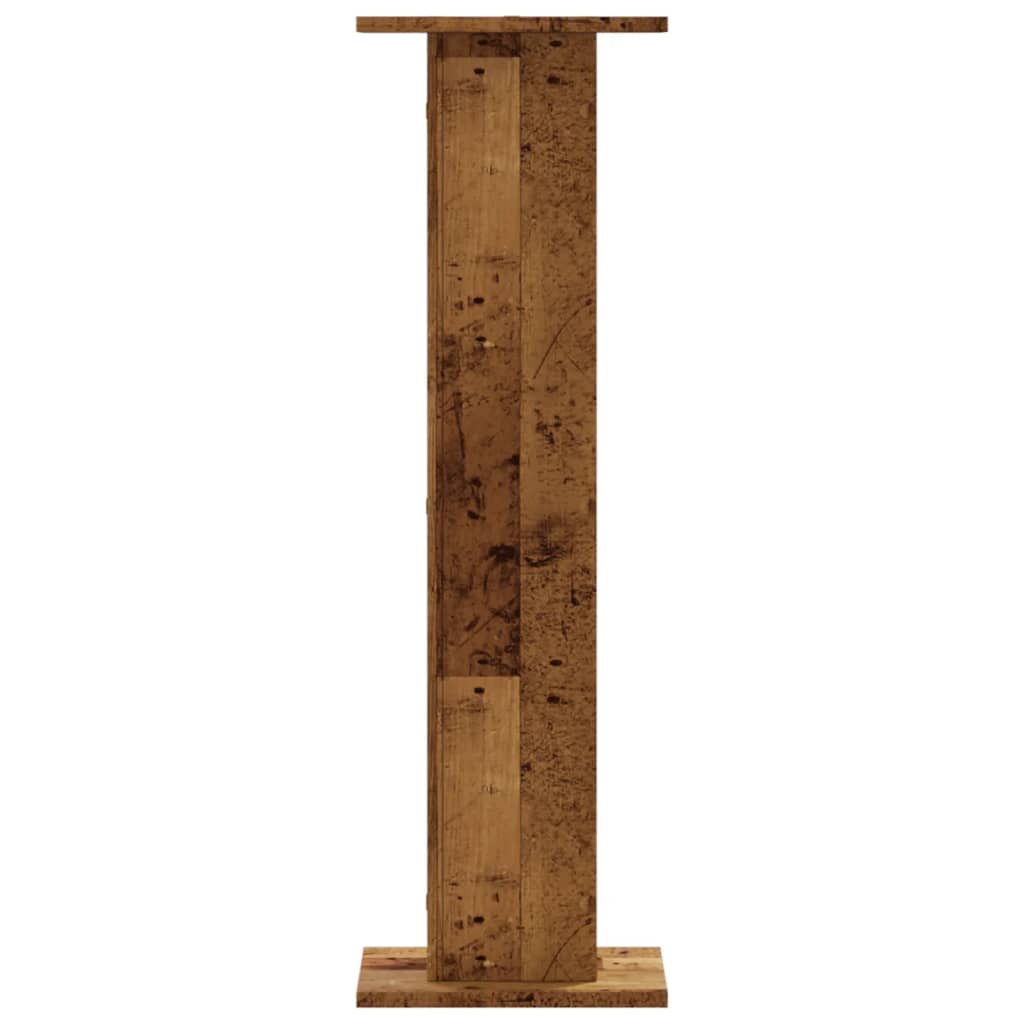 Speakerstandaards 2 st 30x30x95 cm bewerkt hout oud houtkleurig is nu te koop bij PeponiXL, paradijselijk wonen!