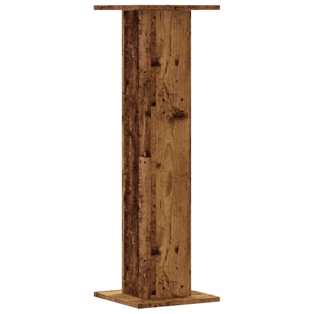 Speakerstandaards 2 st 30x30x95 cm bewerkt hout oud houtkleurig is nu te koop bij PeponiXL, paradijselijk wonen!