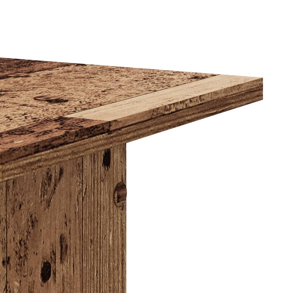 Speakerstandaards 2 st 30x30x95 cm bewerkt hout oud houtkleurig is nu te koop bij PeponiXL, paradijselijk wonen!