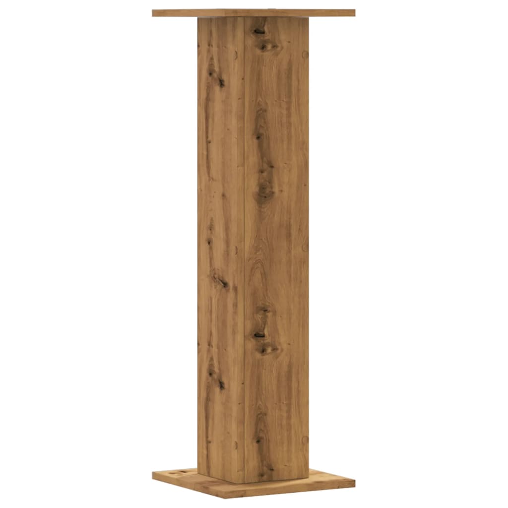 Speakerstandaards 2 st 30x30x95 cm hout artisanaal eikenkleurig is nu te koop bij PeponiXL, paradijselijk wonen!