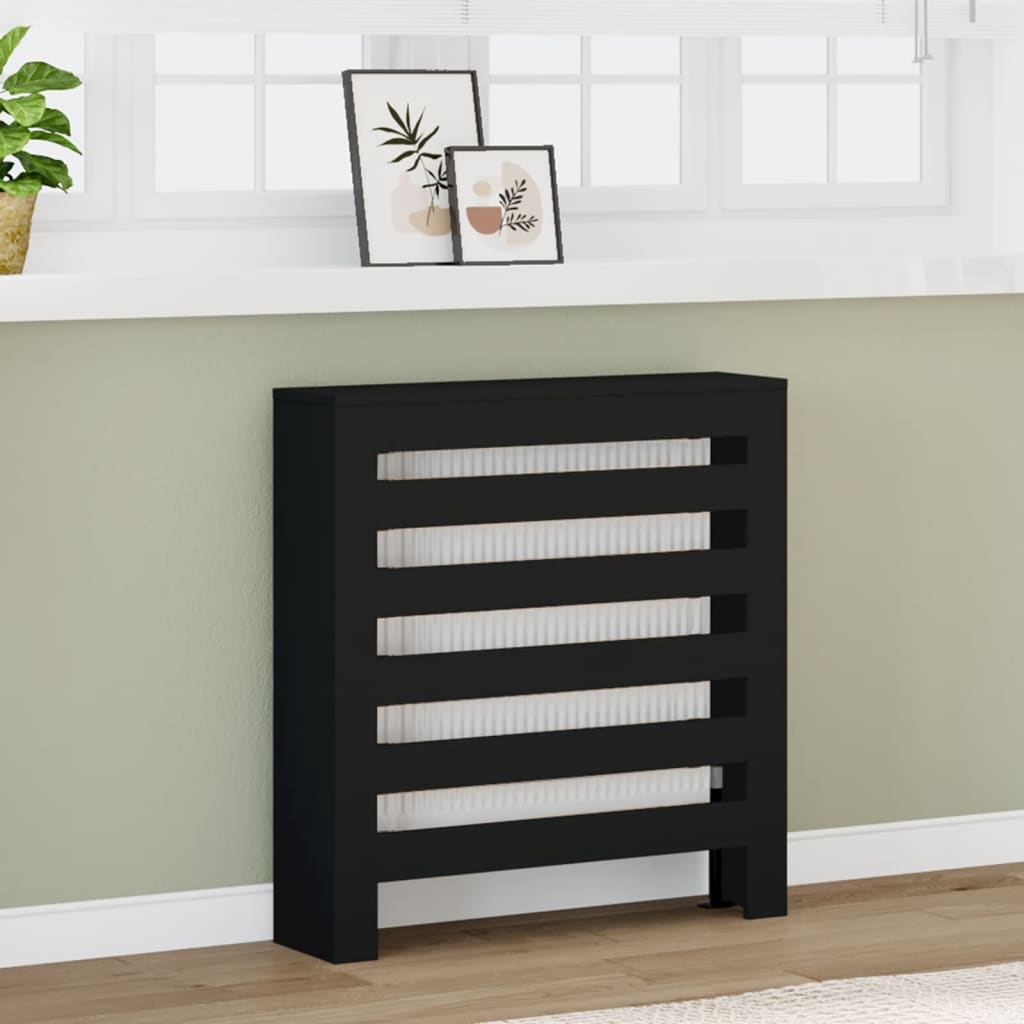 Radiatorombouw 78x20x82 cm bewerkt hout zwart is nu te koop bij PeponiXL, paradijselijk wonen!