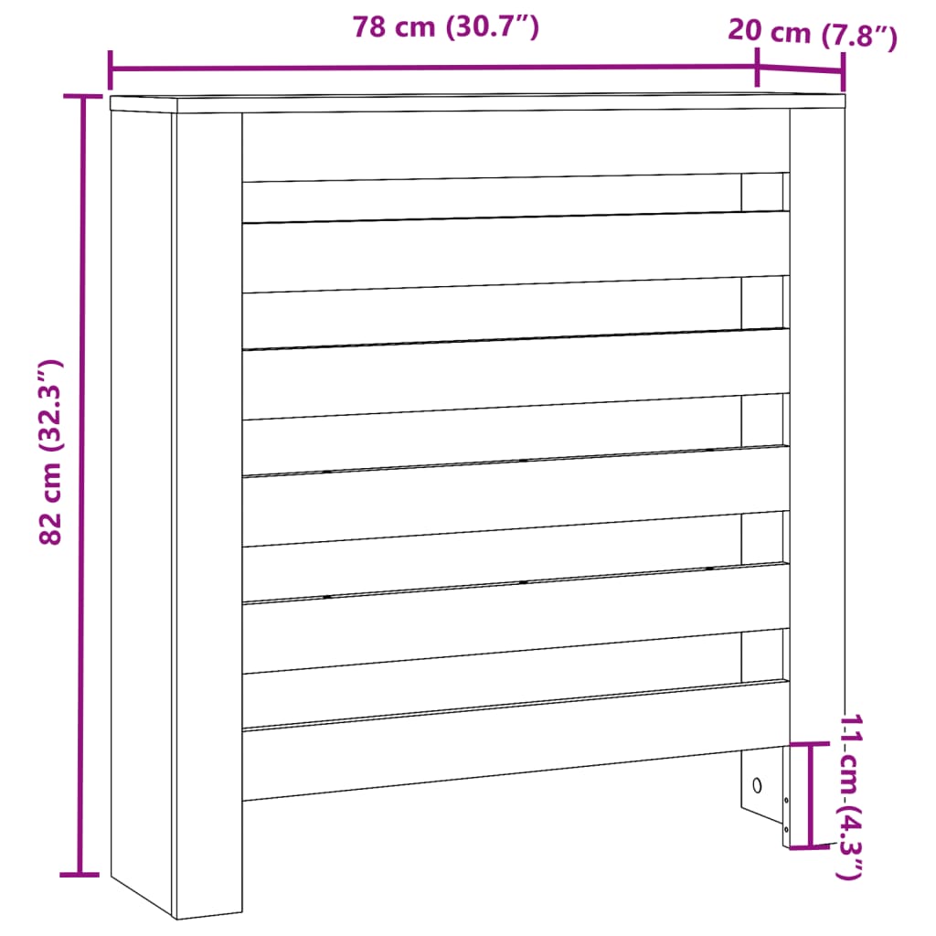 Radiatorombouw 78x20x82 cm bewerkt hout betongrijs is nu te koop bij PeponiXL, paradijselijk wonen!