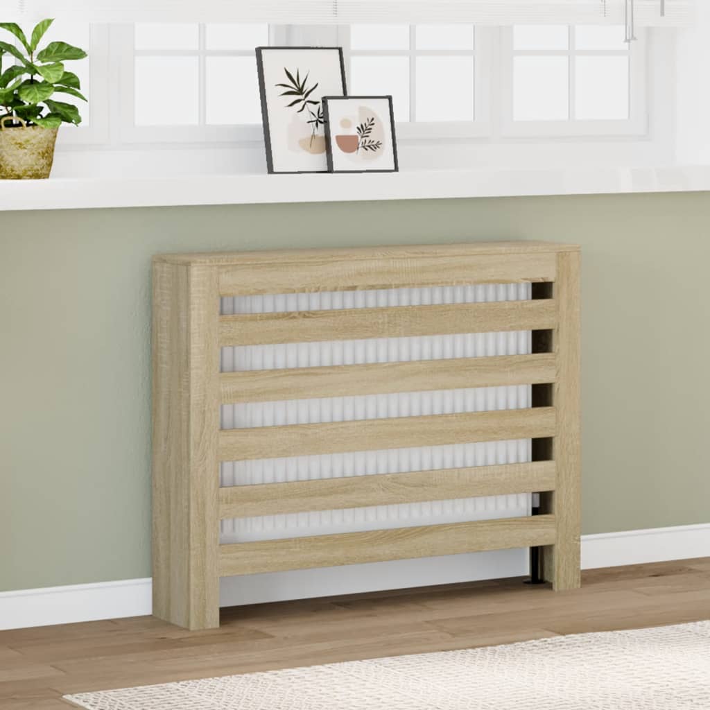 Radiatorombouw 104x20x82 cm bewerkt hout sonoma eikenkleurig is nu te koop bij PeponiXL, paradijselijk wonen!