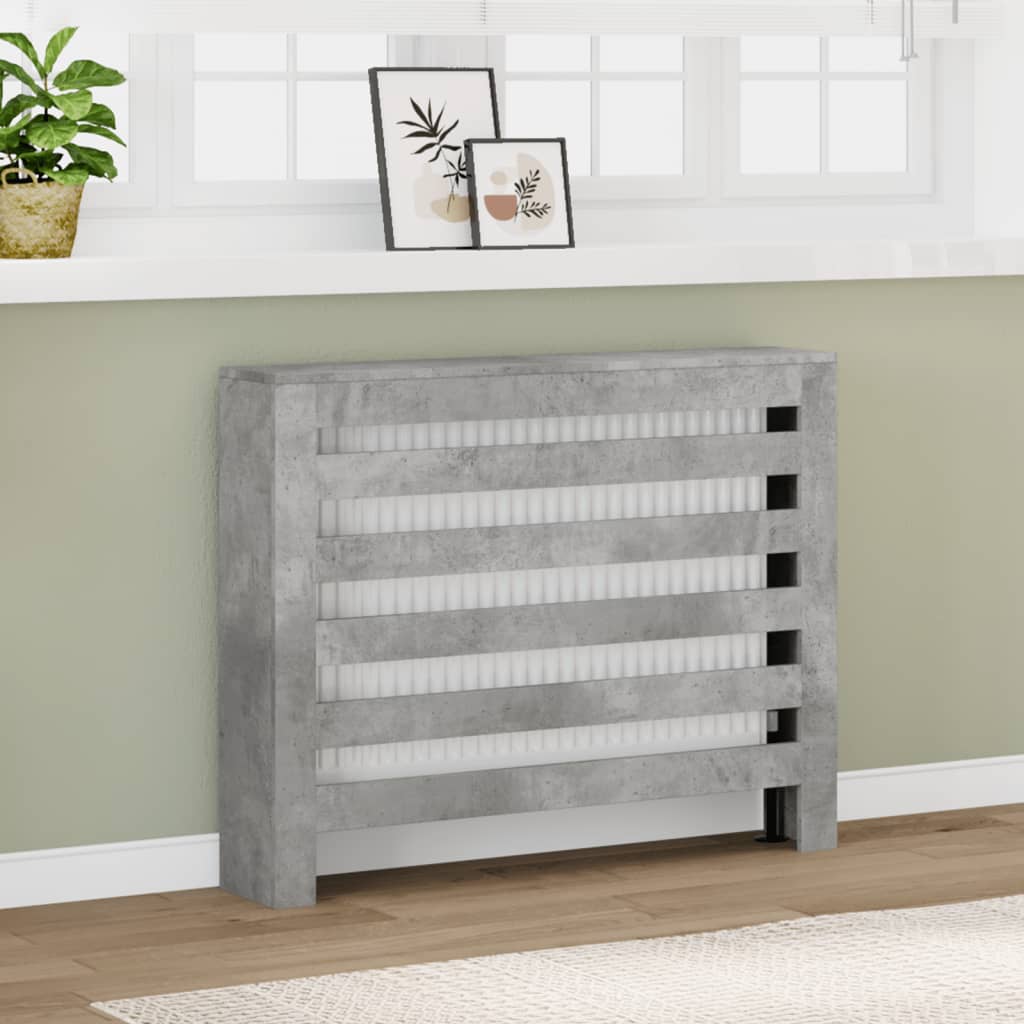 Radiatorombouw 104x20x82 cm bewerkt hout betongrijs is nu te koop bij PeponiXL, paradijselijk wonen!
