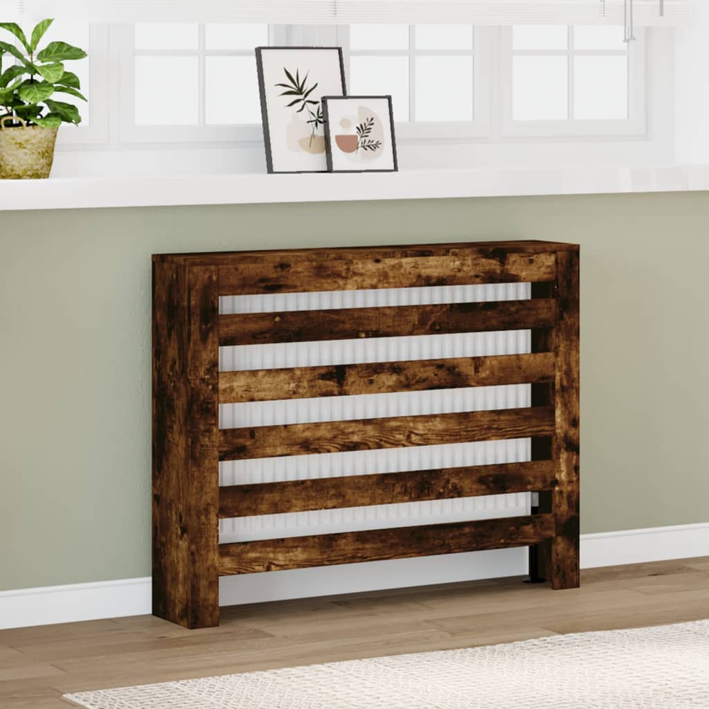 Radiatorombouw 104x20x82 cm bewerkt hout gerookt eikenkleurig is nu te koop bij PeponiXL, paradijselijk wonen!