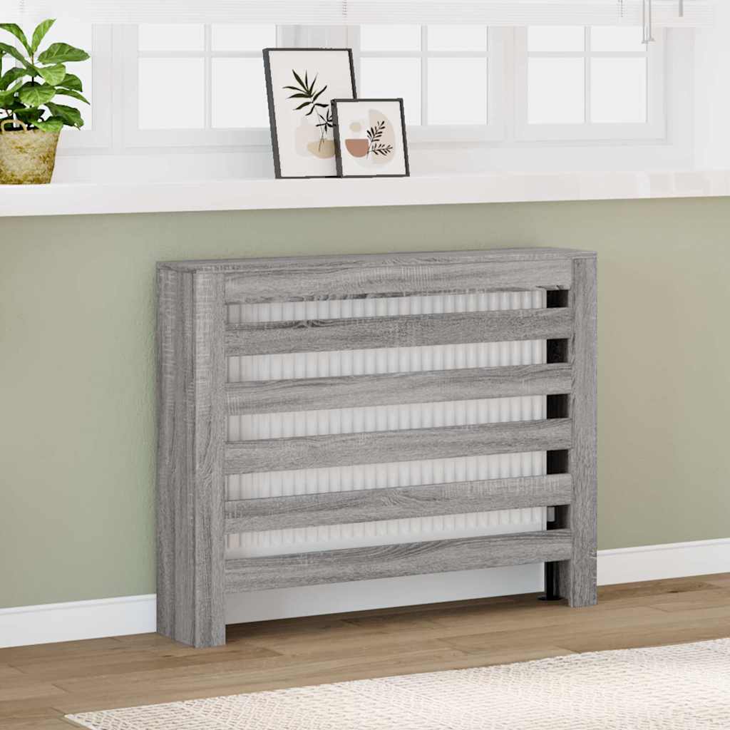 Radiatorombouw 104x20x82 cm bewerkt hout grijs sonoma eiken is nu te koop bij PeponiXL, paradijselijk wonen!