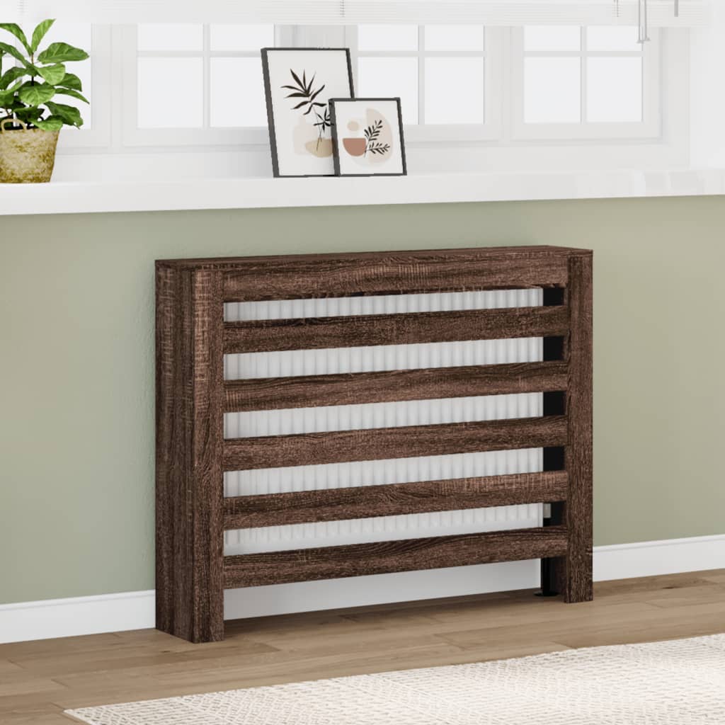 Radiatorombouw 104x20x82 cm bewerkt hout bruin eikenkleurig is nu te koop bij PeponiXL, paradijselijk wonen!