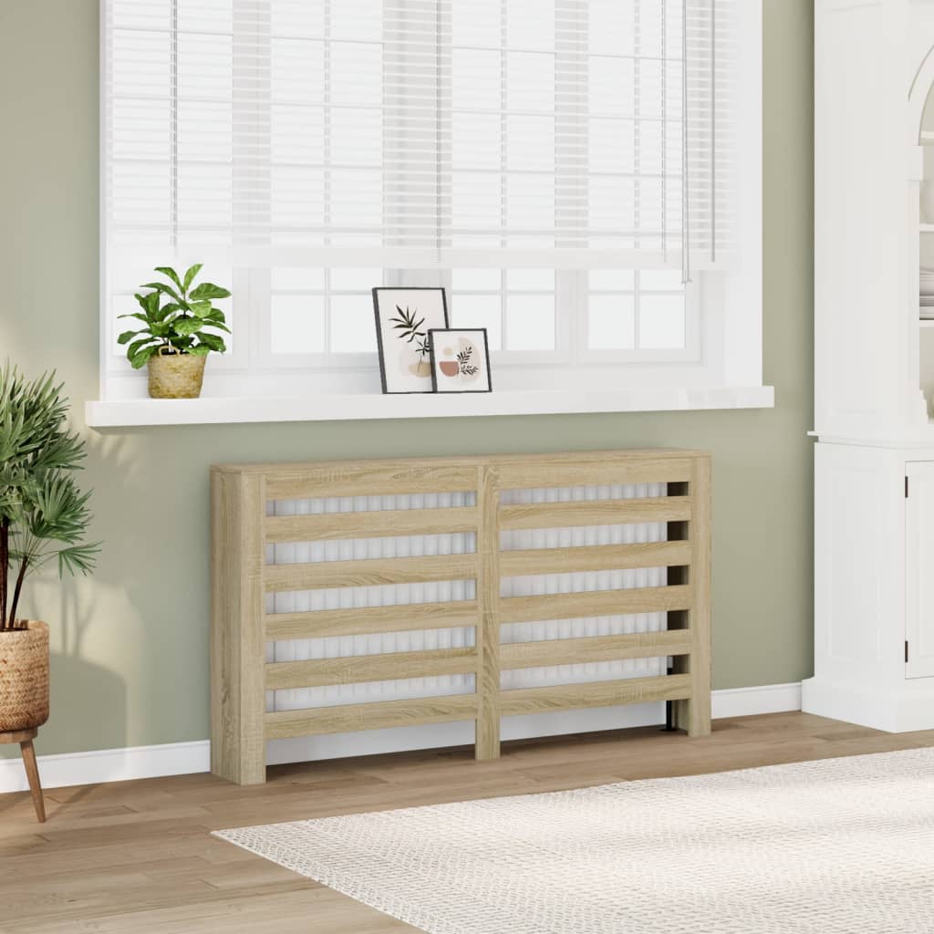 Radiatorombouw 149x20x82 cm bewerkt hout sonoma eikenkleurig is nu te koop bij PeponiXL, paradijselijk wonen!