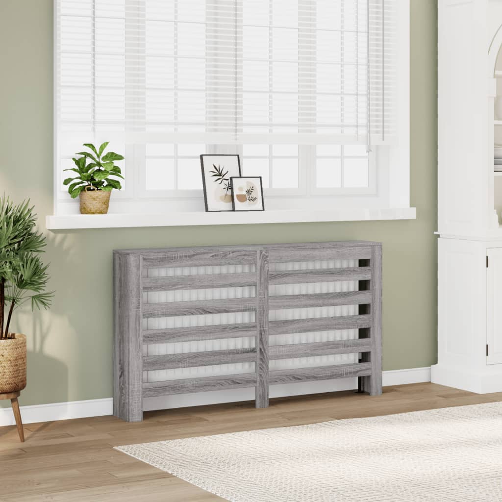 Radiatorombouw 149x20x82 cm bewerkt hout grijs sonoma eiken is nu te koop bij PeponiXL, paradijselijk wonen!
