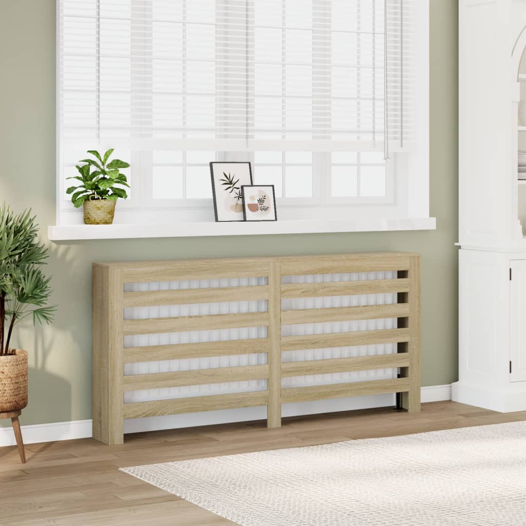 Radiatorombouw 175x20x82 cm bewerkt hout sonoma eikenkleurig is nu te koop bij PeponiXL, paradijselijk wonen!