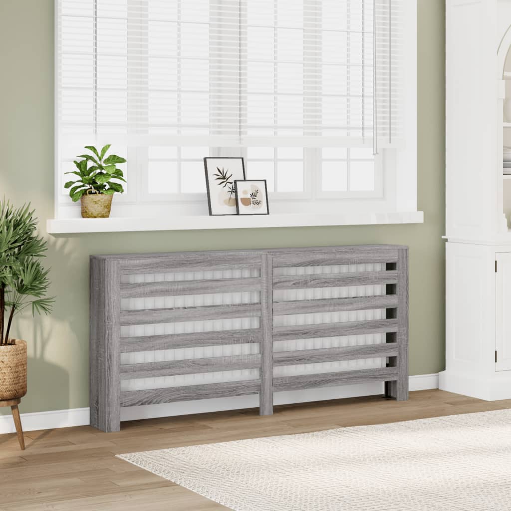 Radiatorombouw 175x20x82 cm bewerkt hout grijs sonoma eiken is nu te koop bij PeponiXL, paradijselijk wonen!