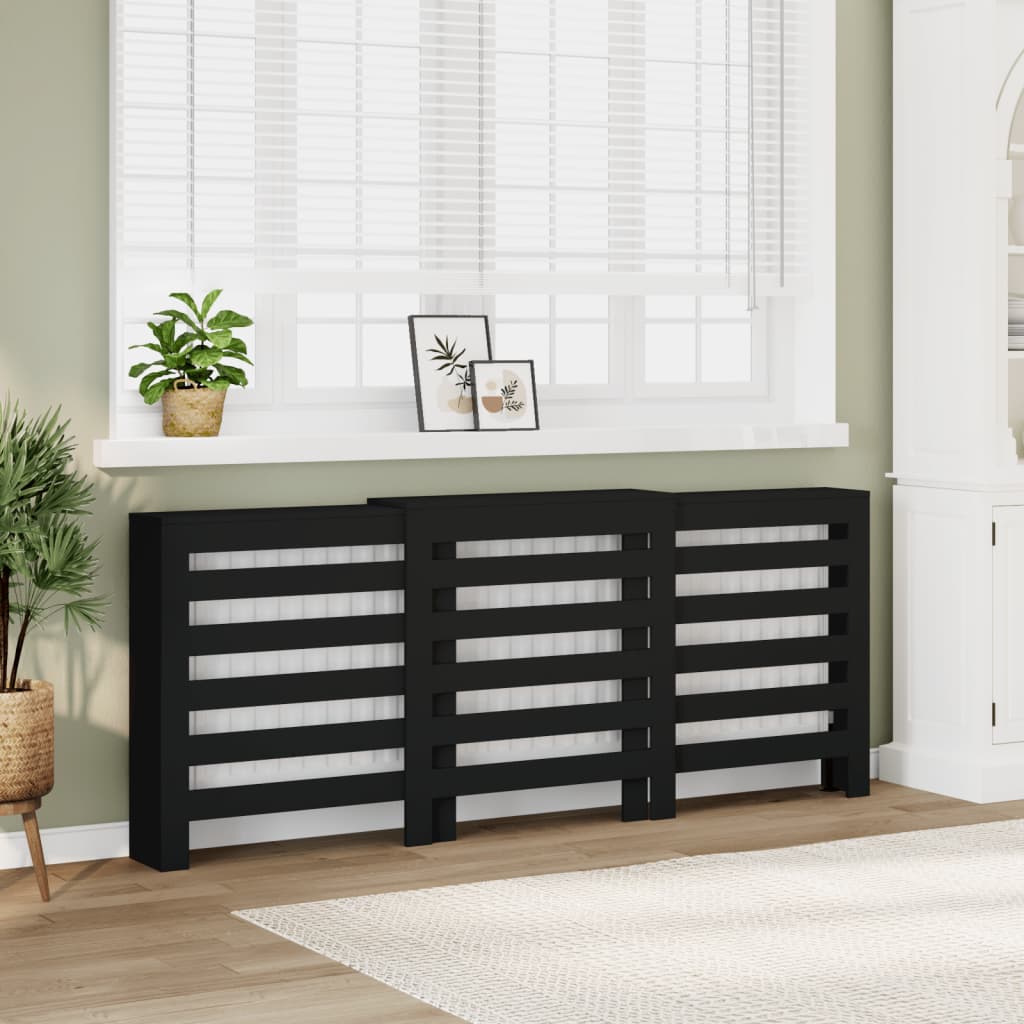 Radiatorombouw 205x21,5x83,5 cm bewerkt hout zwart is nu te koop bij PeponiXL, paradijselijk wonen!