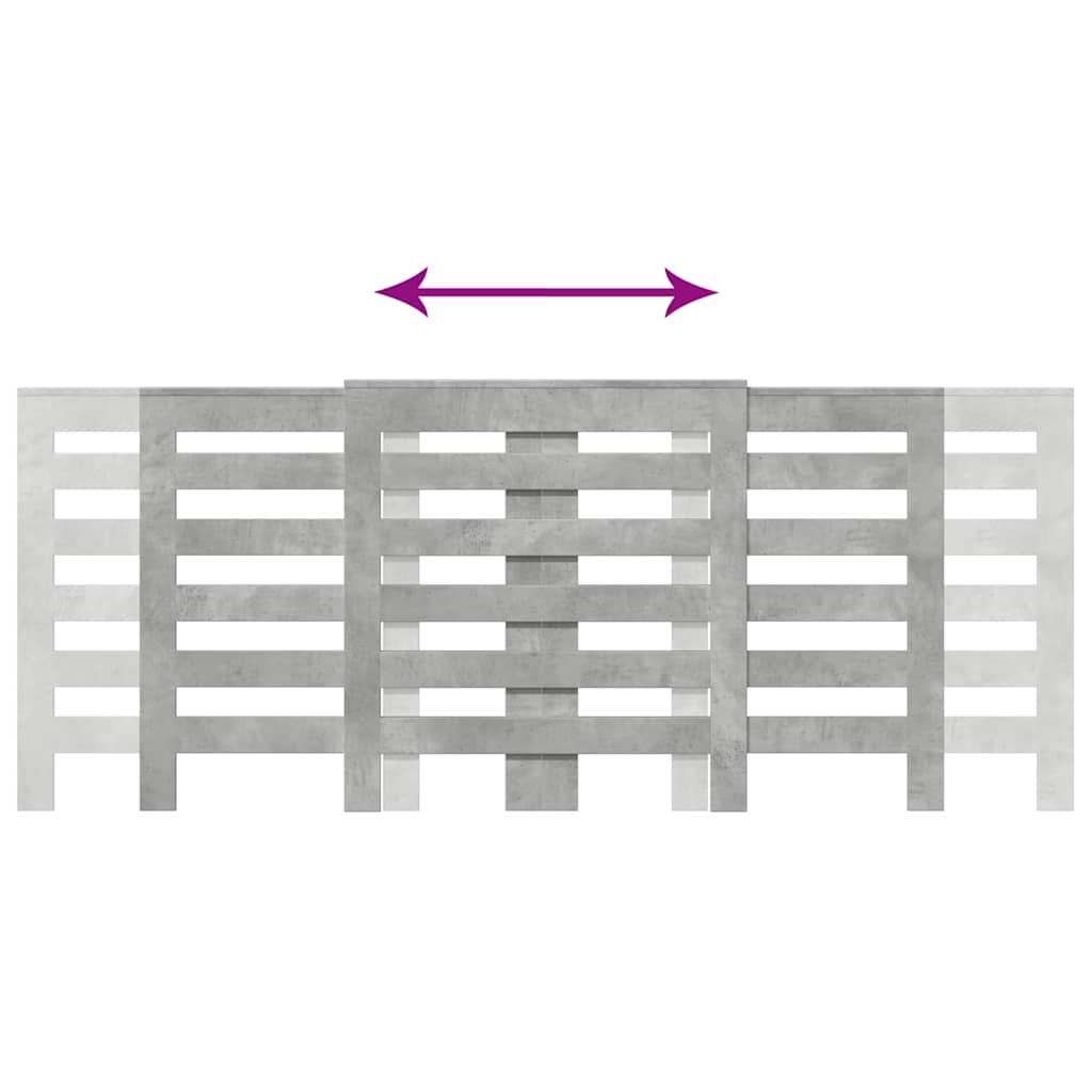 Radiatorombouw 205x21,5x83,5 cm bewerkt hout betongrijs is nu te koop bij PeponiXL, paradijselijk wonen!