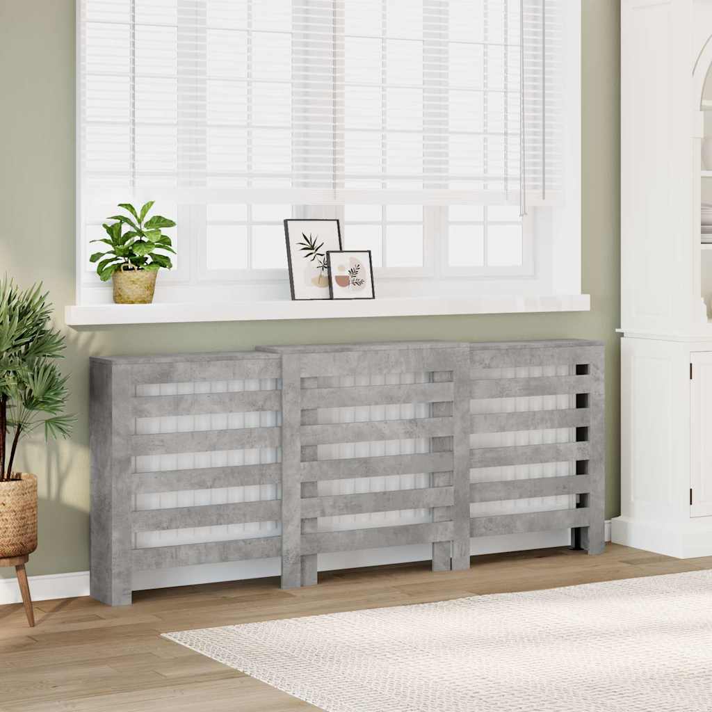 Radiatorombouw 205x21,5x83,5 cm bewerkt hout betongrijs is nu te koop bij PeponiXL, paradijselijk wonen!