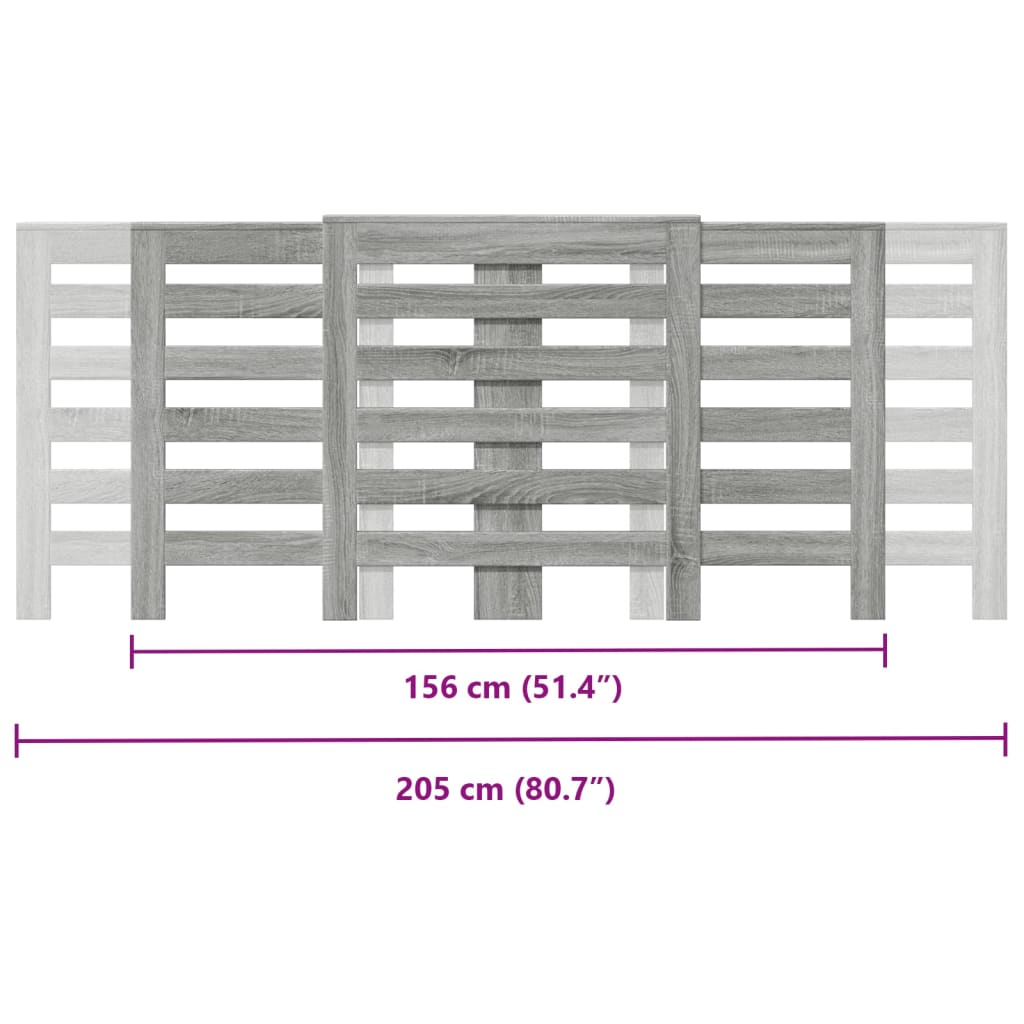 Radiatorombouw 205x21,5x83,5 cm bewerkt hout grijs sonoma eiken is nu te koop bij PeponiXL, paradijselijk wonen!