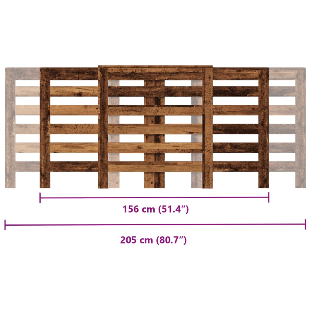 Radiatorombouw 205x21,5x83,5 cm bewerkt hout oud hout is nu te koop bij PeponiXL, paradijselijk wonen!