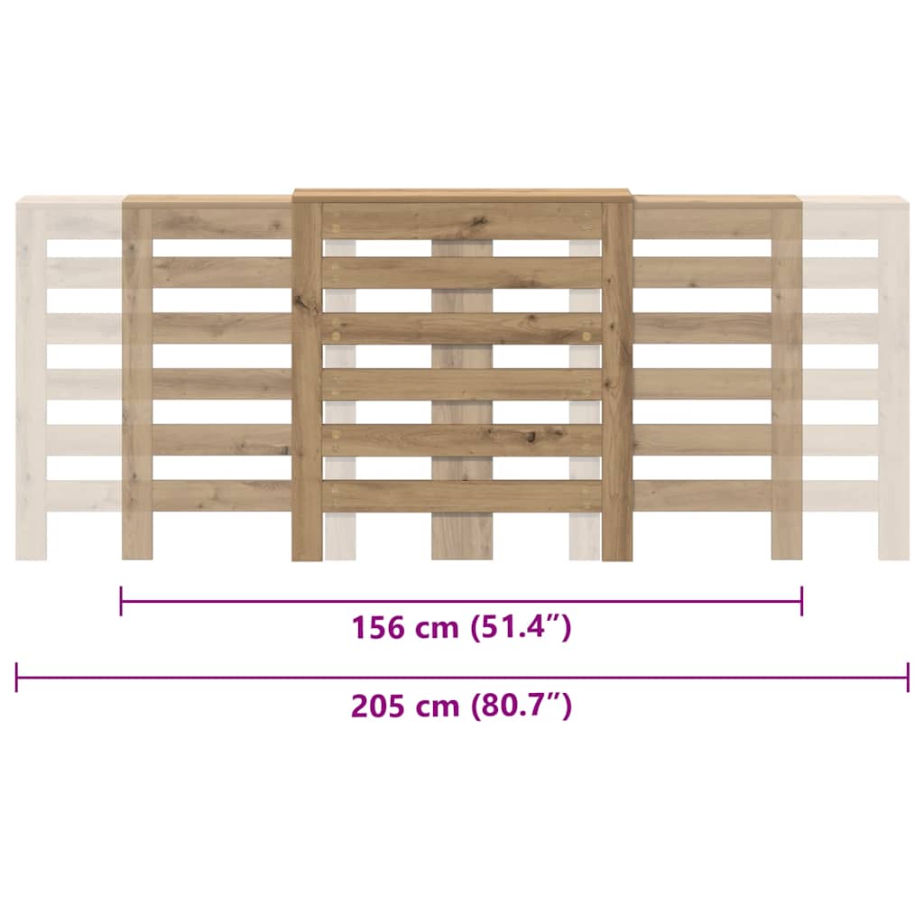 Radiatorombouw 205x21,5x83,5 cm bewerkt hout artisanaal eiken is nu te koop bij PeponiXL, paradijselijk wonen!