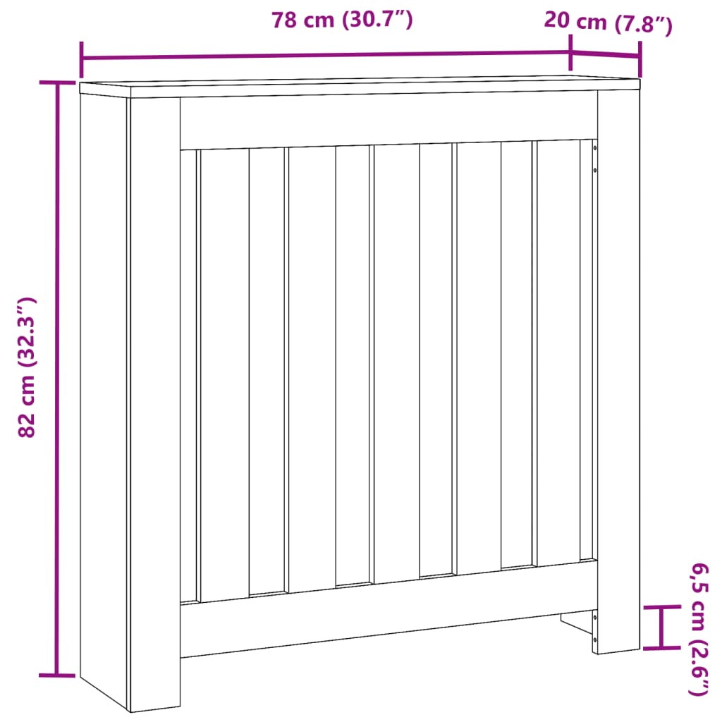 Radiatorombouw 78x20x82 cm bewerkt hout zwart is nu te koop bij PeponiXL, paradijselijk wonen!
