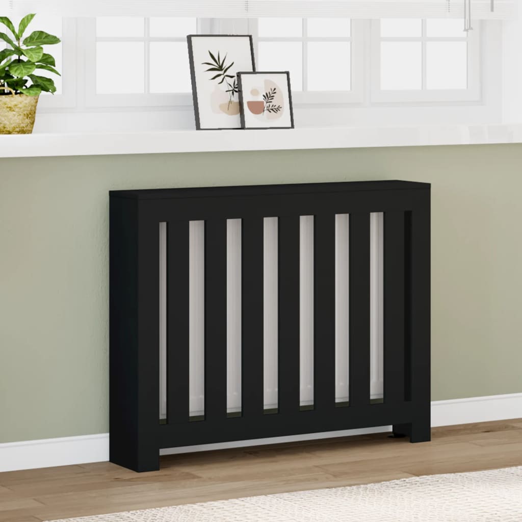Radiatorombouw 104x20x82 cm bewerkt hout zwart is nu te koop bij PeponiXL, paradijselijk wonen!
