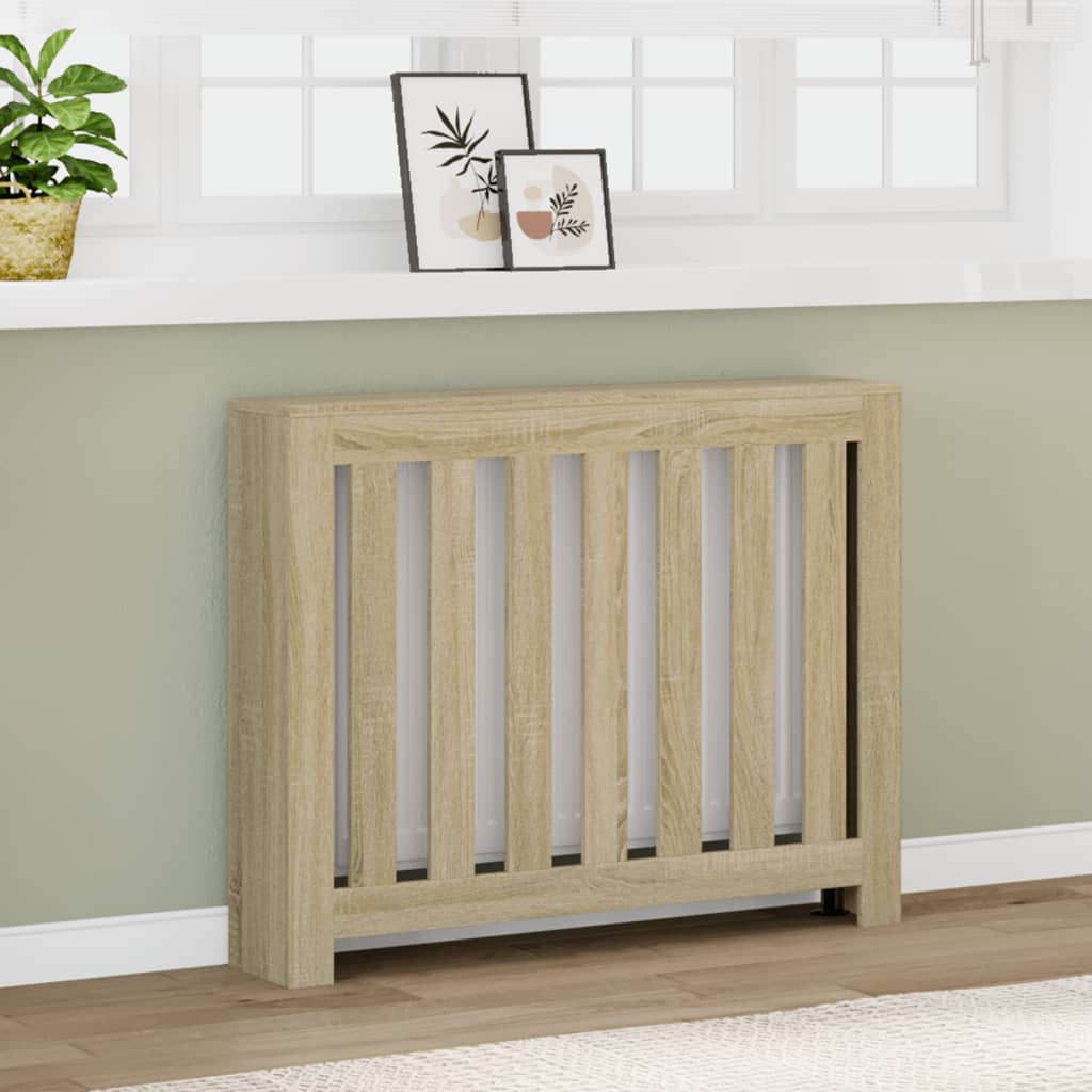 Radiatorombouw 104x20x82 cm bewerkt hout sonoma eikenkleurig is nu te koop bij PeponiXL, paradijselijk wonen!