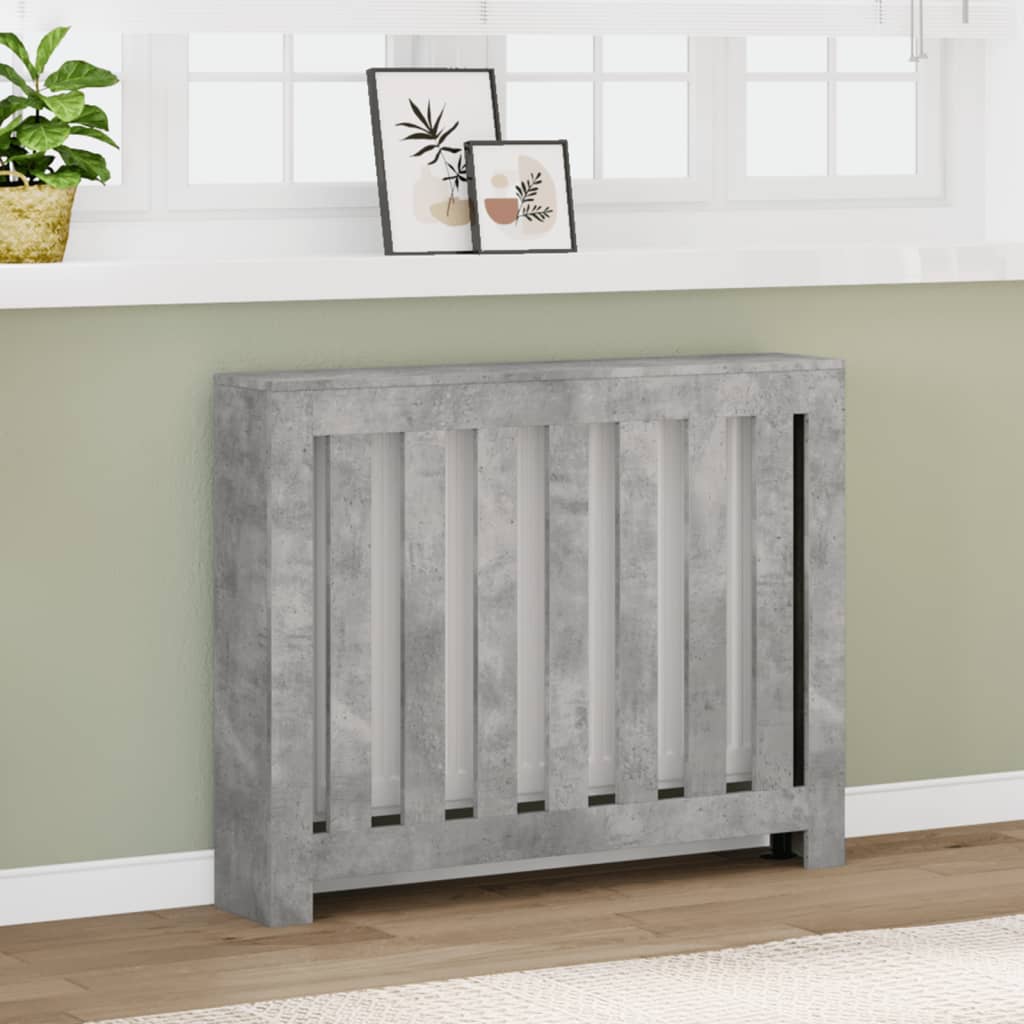 Radiatorombouw 104x20x82 cm bewerkt hout betongrijs is nu te koop bij PeponiXL, paradijselijk wonen!