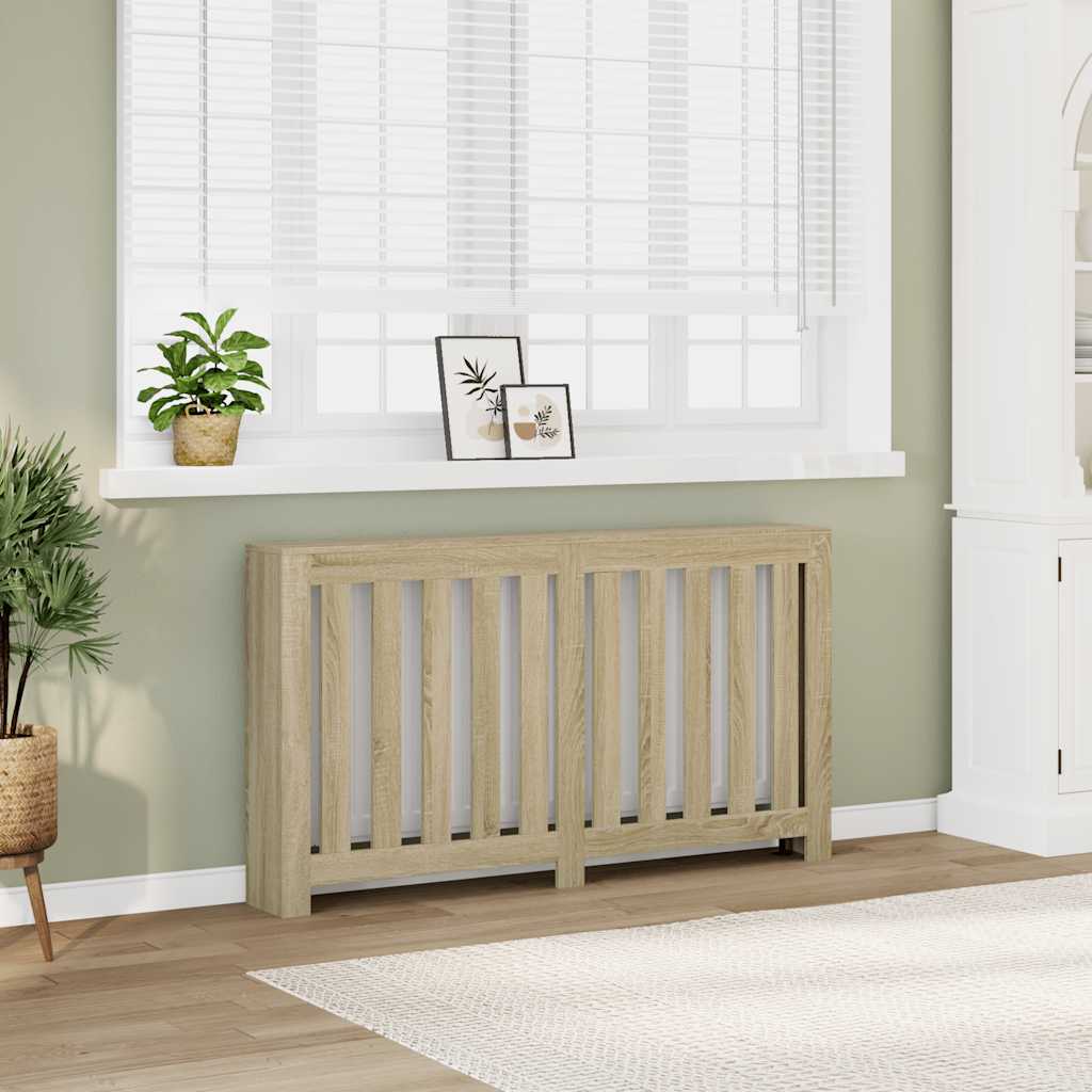 Radiatorombouw 149x20x82 cm bewerkt hout sonoma eikenkleurig is nu te koop bij PeponiXL, paradijselijk wonen!