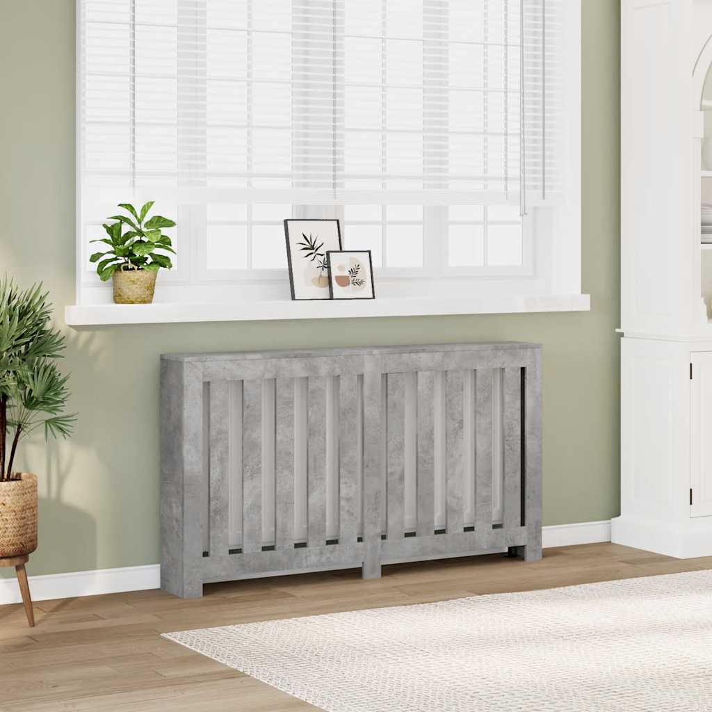 Radiatorombouw 149x20x82 cm bewerkt hout betongrijs is nu te koop bij PeponiXL, paradijselijk wonen!