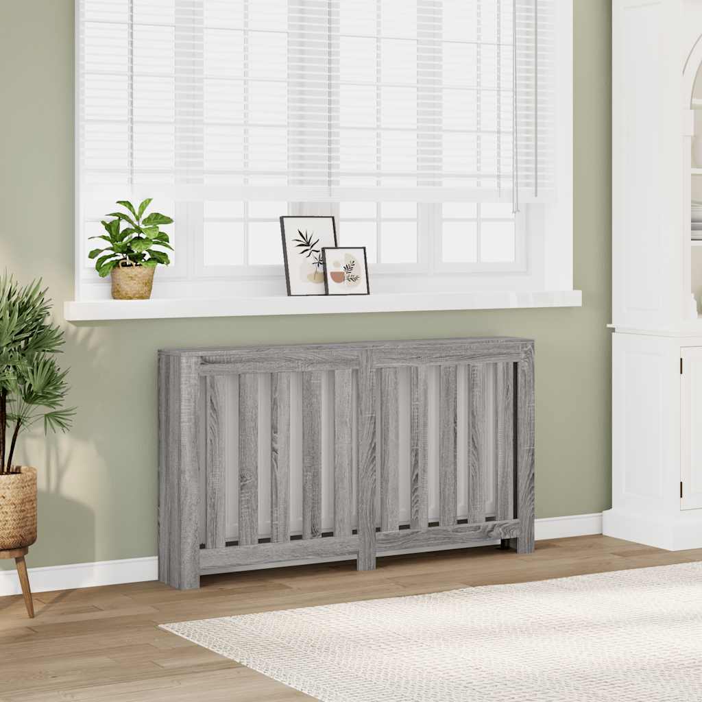 Radiatorombouw 149x20x82 cm bewerkt hout grijs sonoma eiken is nu te koop bij PeponiXL, paradijselijk wonen!