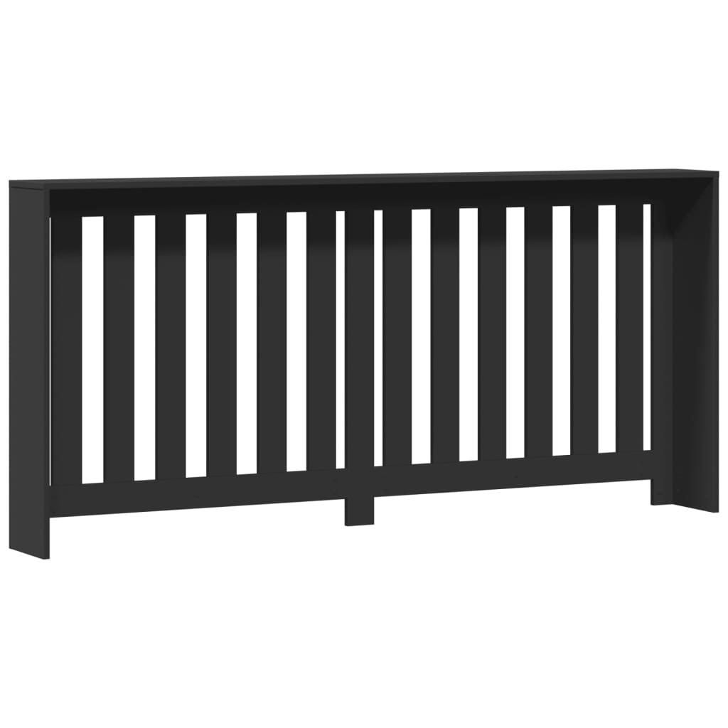 Radiatorombouw 175x20x82 cm bewerkt hout zwart is nu te koop bij PeponiXL, paradijselijk wonen!