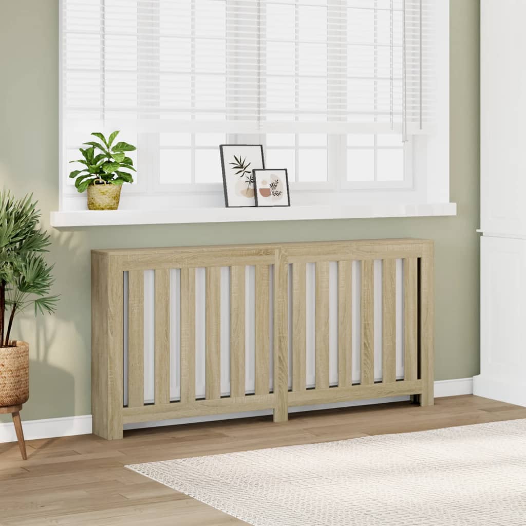 Radiatorombouw 175x20x82 cm bewerkt hout sonoma eikenkleurig is nu te koop bij PeponiXL, paradijselijk wonen!