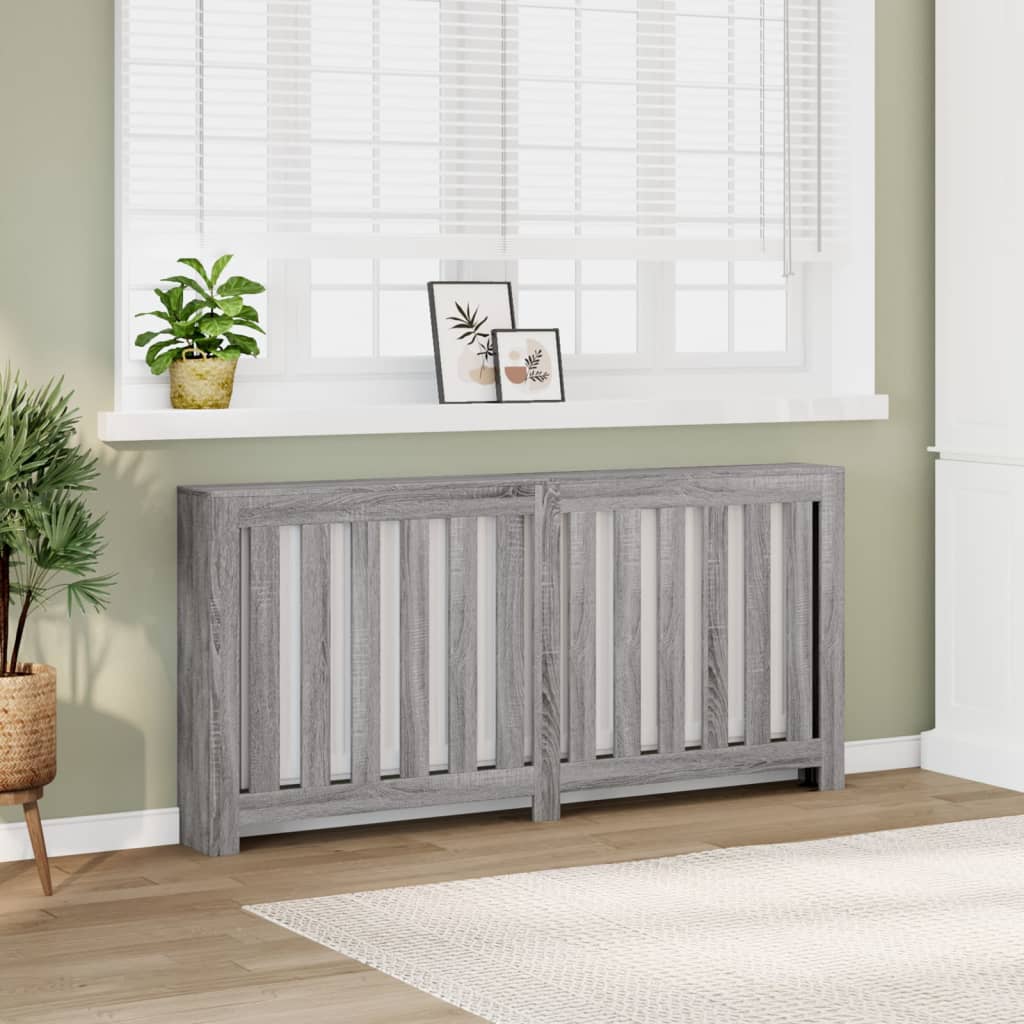 Radiatorombouw 175x20x82 cm bewerkt hout grijs sonoma eiken is nu te koop bij PeponiXL, paradijselijk wonen!