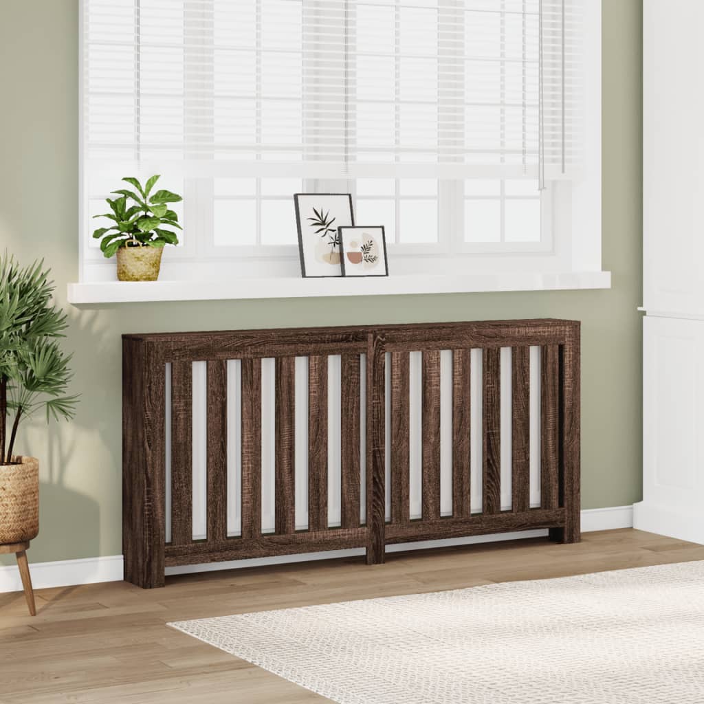 Radiatorombouw 175x20x82 cm bewerkt hout bruin eikenkleurig is nu te koop bij PeponiXL, paradijselijk wonen!