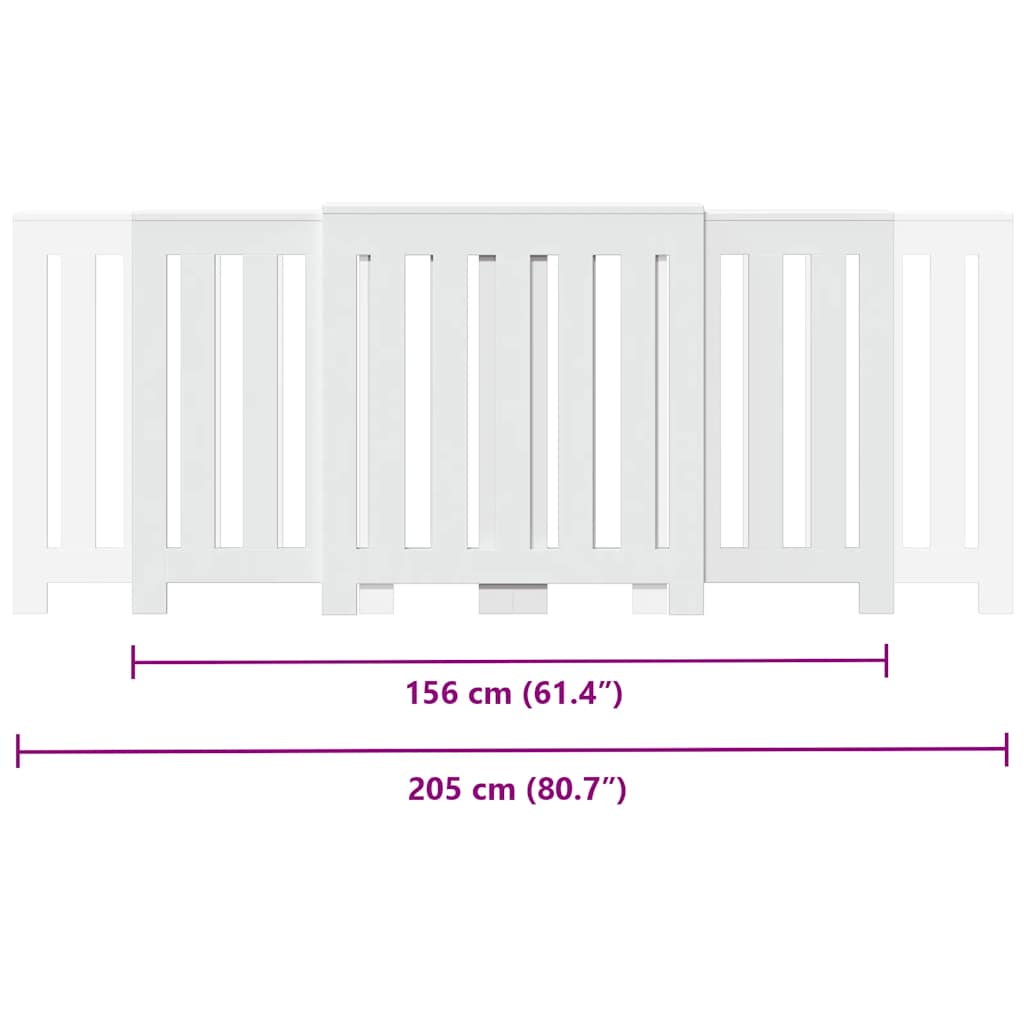 Radiatorombouw 205x21,5x83,5 cm bewerkt hout wit is nu te koop bij PeponiXL, paradijselijk wonen!