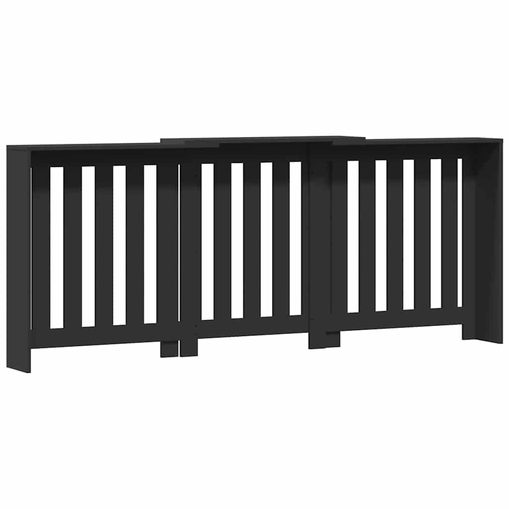 Radiatorombouw 205x21,5x83,5 cm bewerkt hout zwart is nu te koop bij PeponiXL, paradijselijk wonen!