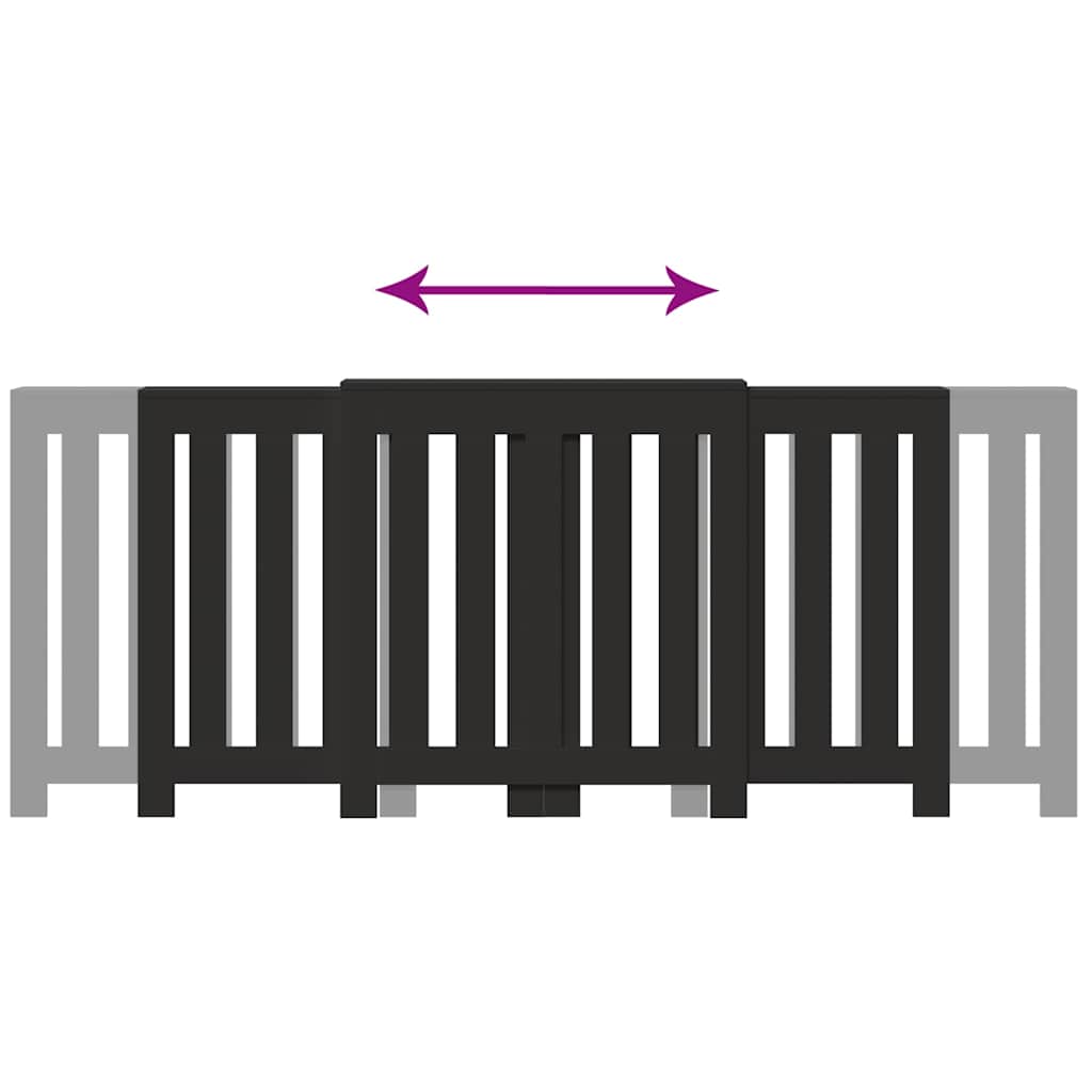 Radiatorombouw 205x21,5x83,5 cm bewerkt hout zwart is nu te koop bij PeponiXL, paradijselijk wonen!