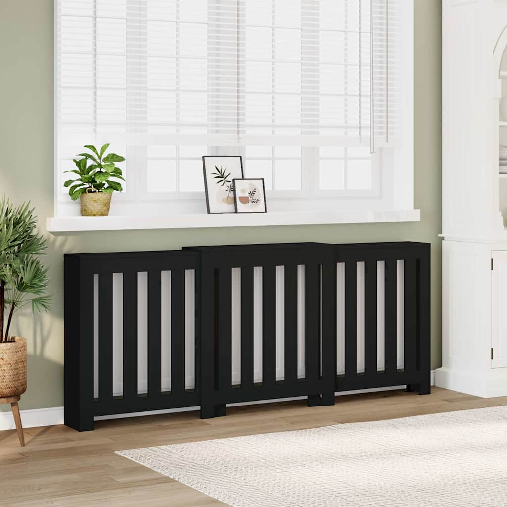 Radiatorombouw 205x21,5x83,5 cm bewerkt hout zwart is nu te koop bij PeponiXL, paradijselijk wonen!