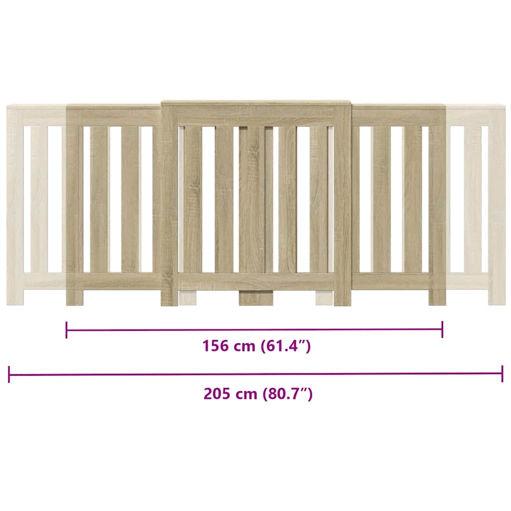 Radiatorombouw 205x21,5x83,5 cm bewerkt hout sonoma eikenkleur is nu te koop bij PeponiXL, paradijselijk wonen!