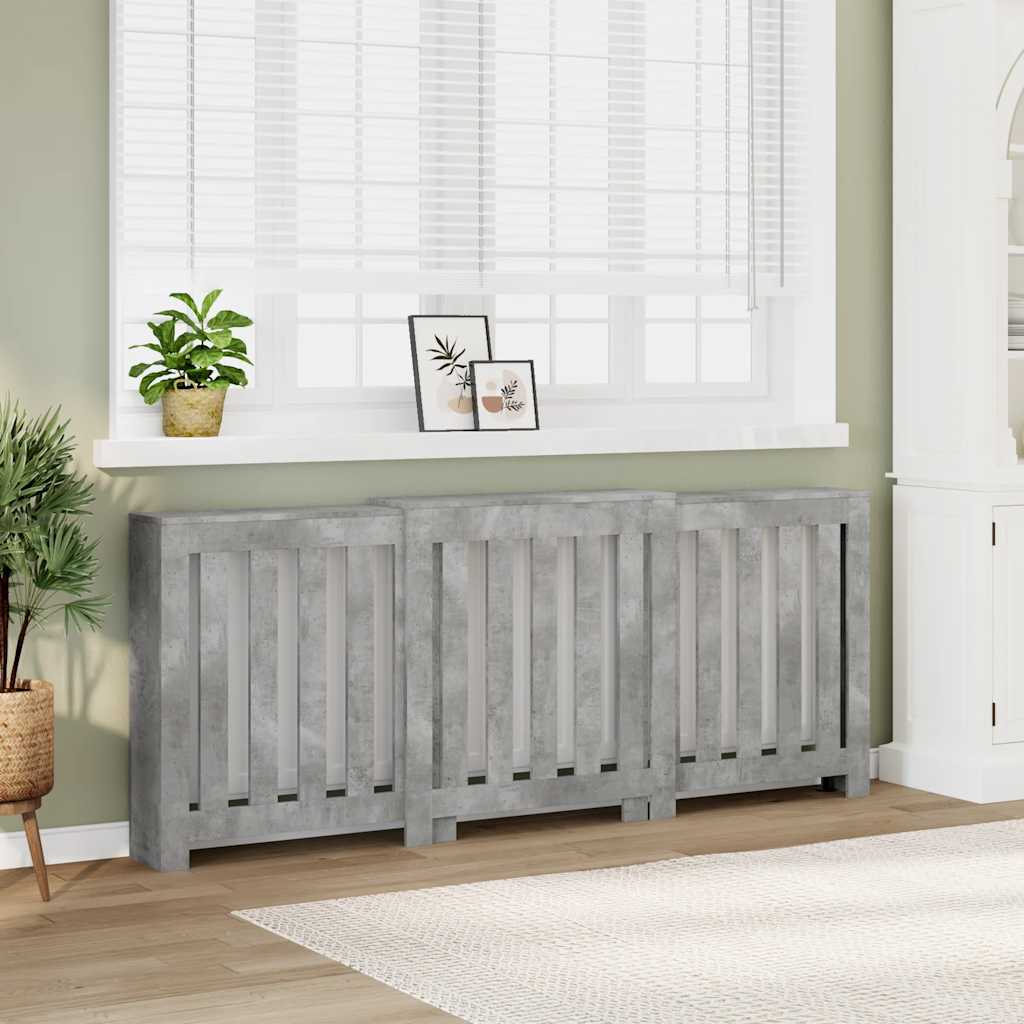 Radiatorombouw 205x21,5x83,5 cm bewerkt hout betongrijs is nu te koop bij PeponiXL, paradijselijk wonen!
