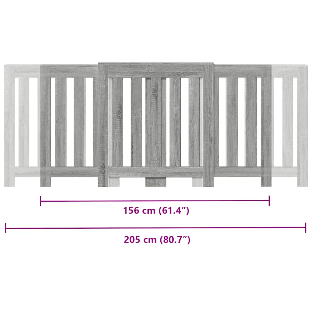 Radiatorombouw 205x21,5x83,5 cm bewerkt hout grijs sonoma eiken is nu te koop bij PeponiXL, paradijselijk wonen!