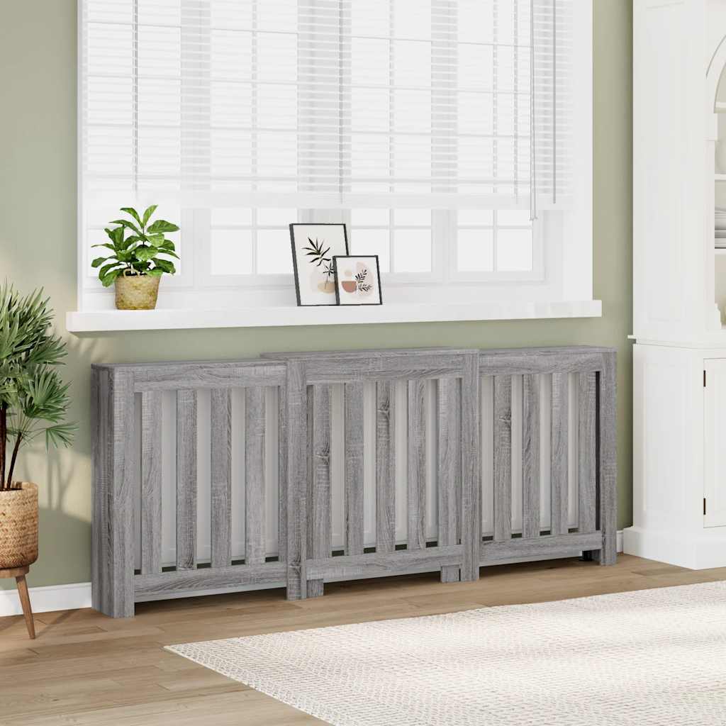 Radiatorombouw 205x21,5x83,5 cm bewerkt hout grijs sonoma eiken is nu te koop bij PeponiXL, paradijselijk wonen!